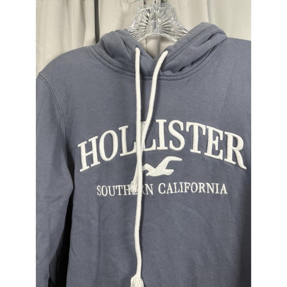 Hollister Hoodie Mens Small Blue Southern California Logo Pullover Embroidered - Picture 3 of 6